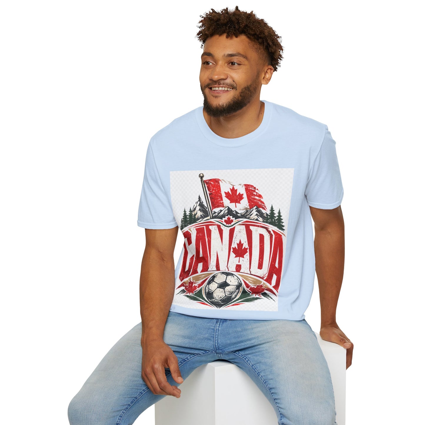 Canada Soccer T‑Shirt — Canadian Flag & Maple Leaf Crest