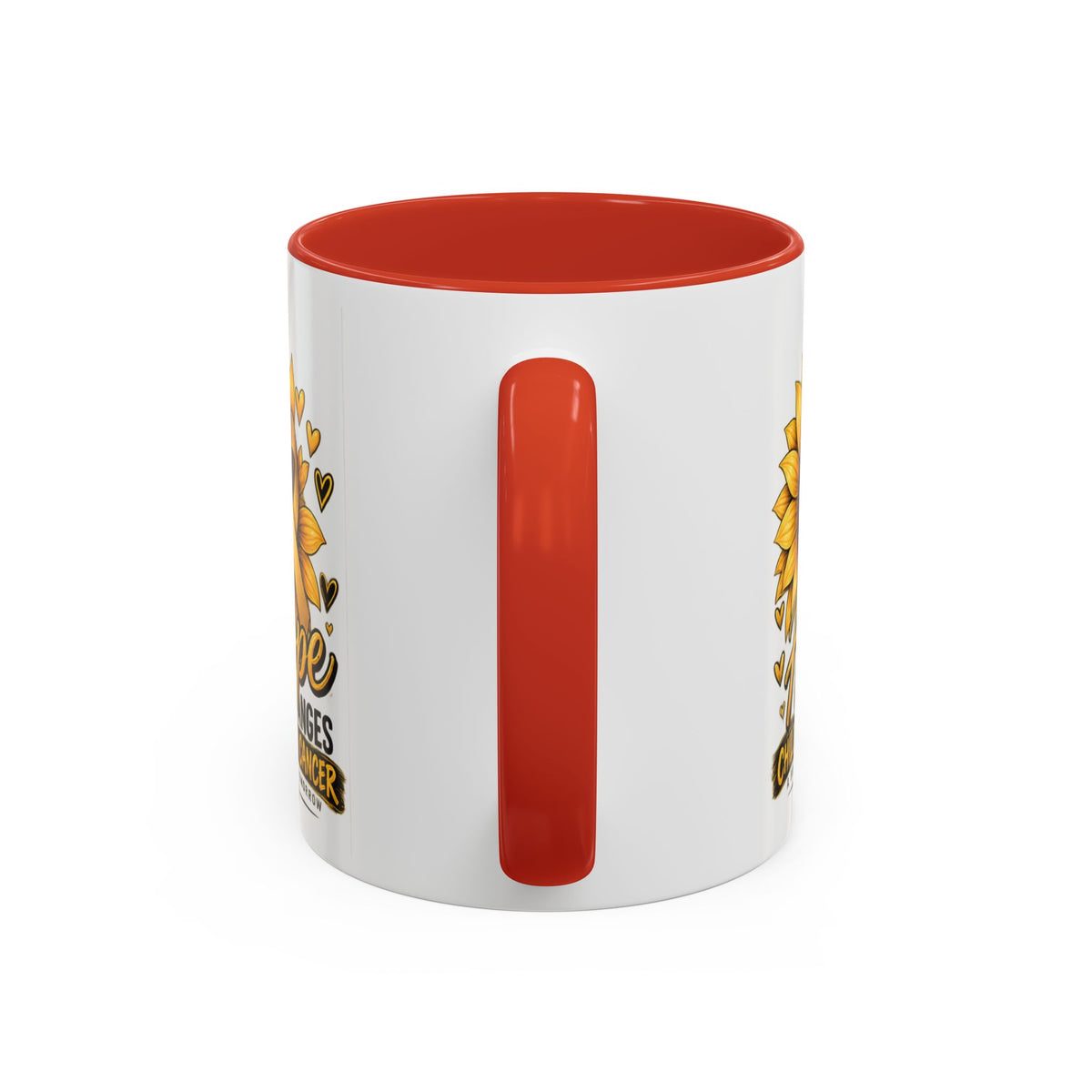 Hope Changes Childhood Cancer Mug – Gold Ribbon Sunflower Accent Coffee Cup (11/15oz)