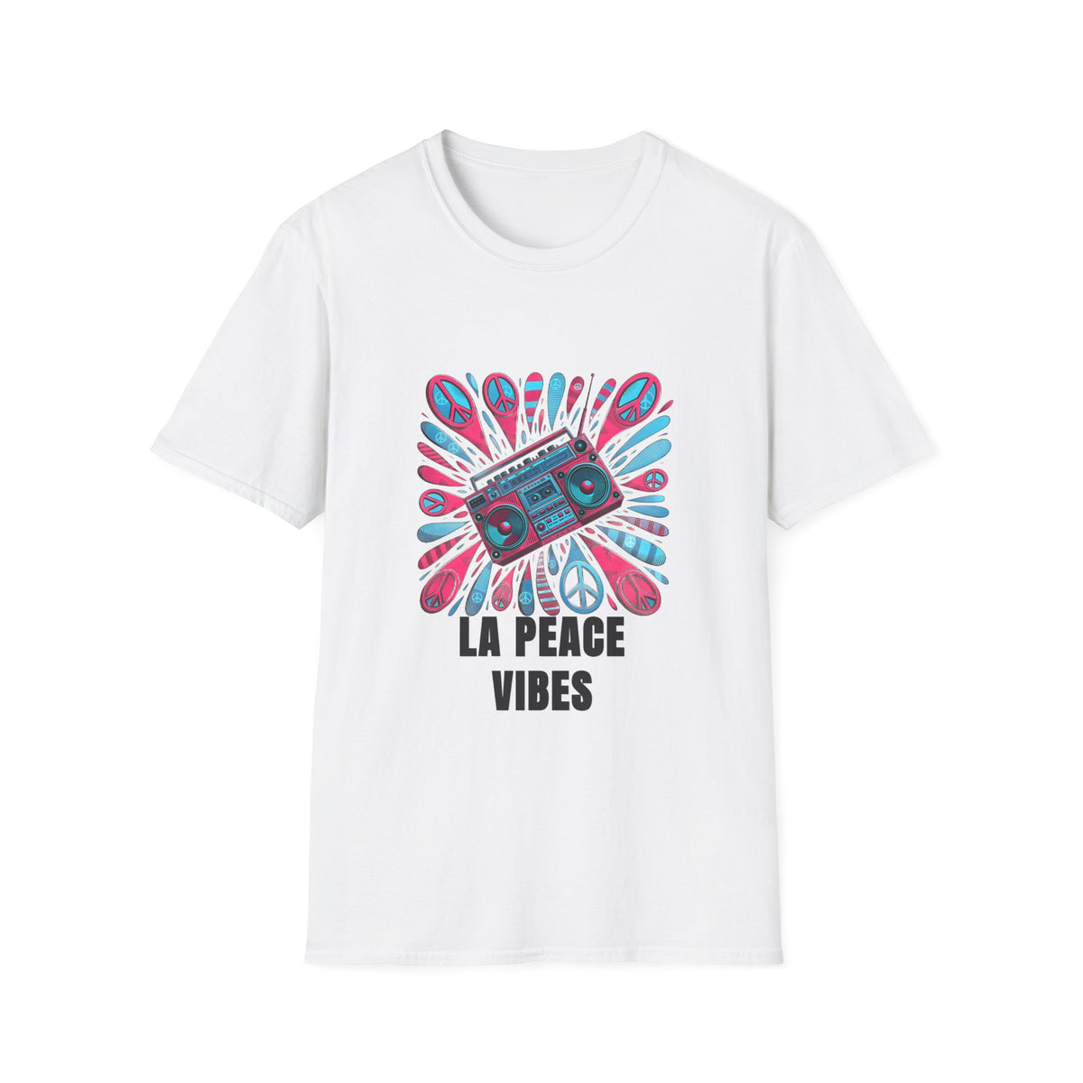 La Peace Vibes T-Shirt — Retro Boombox Peace Sign Graphic Tee - Trending Now - August 2026