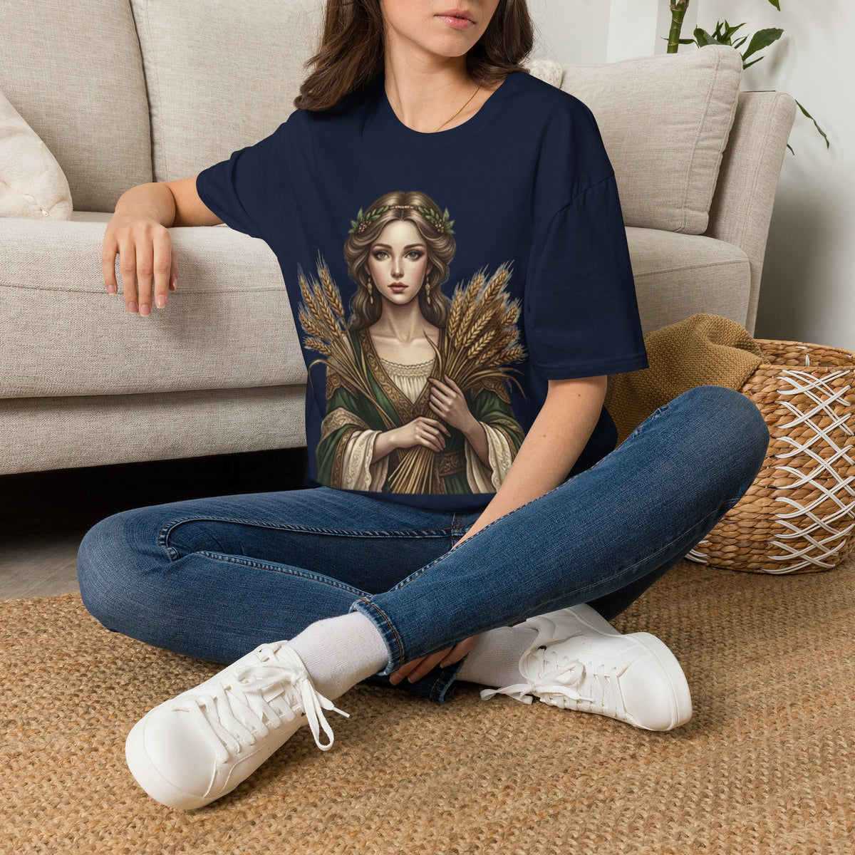 Goddess of Harvest T‑Shirt — Wheat Maiden Graphic Tee