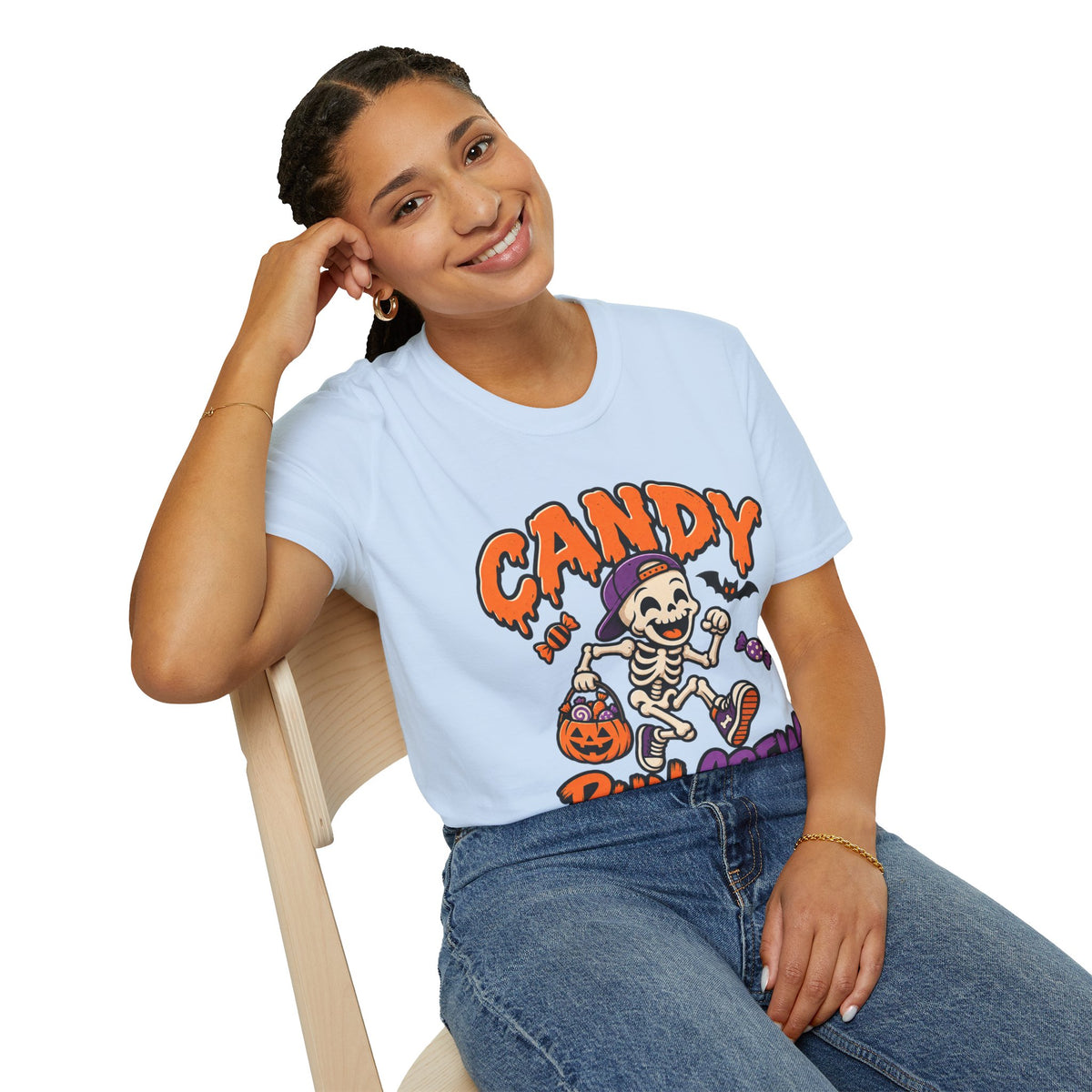 Candy Run Crew T-Shirt — Halloween Skeleton Trick-or-Treat Tee