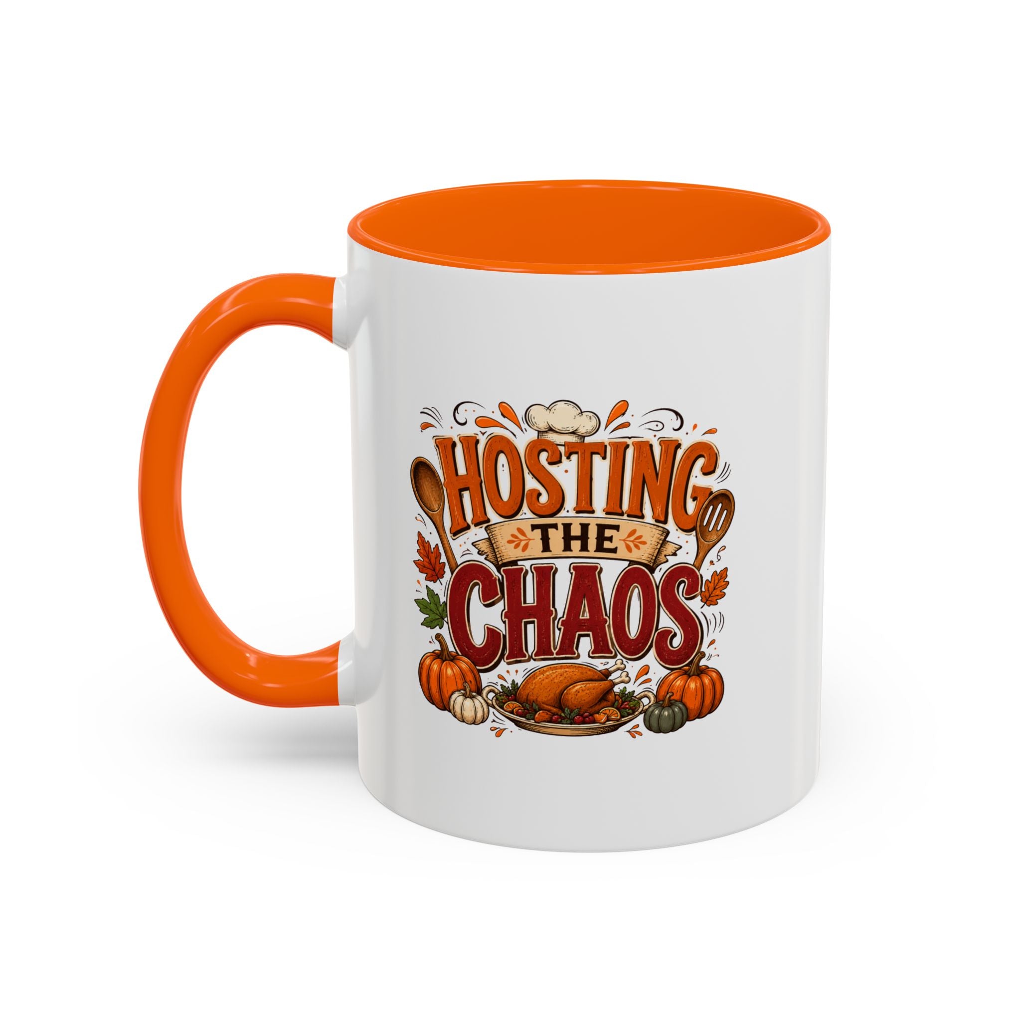 Thanksgiving Mug Hosting the Chaos Accent Coffee Mug — Thanksgiving Pumpkin Fall Kitchen Gift