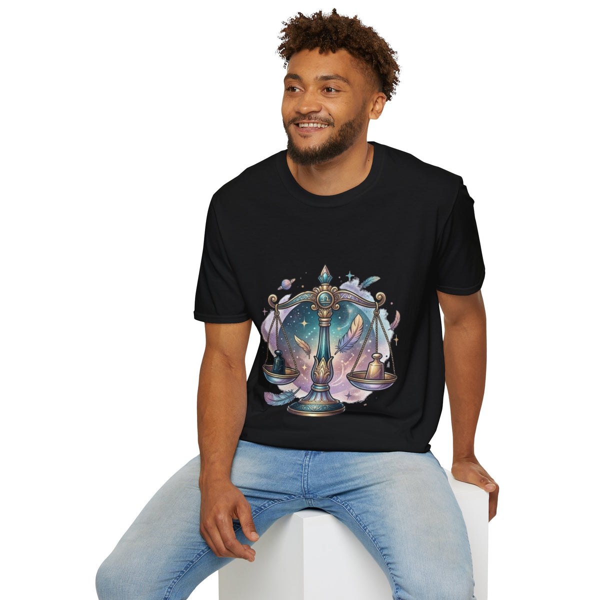 Libra Scales Zodiac T-Shirt — Celestial Astrology Graphic Tee