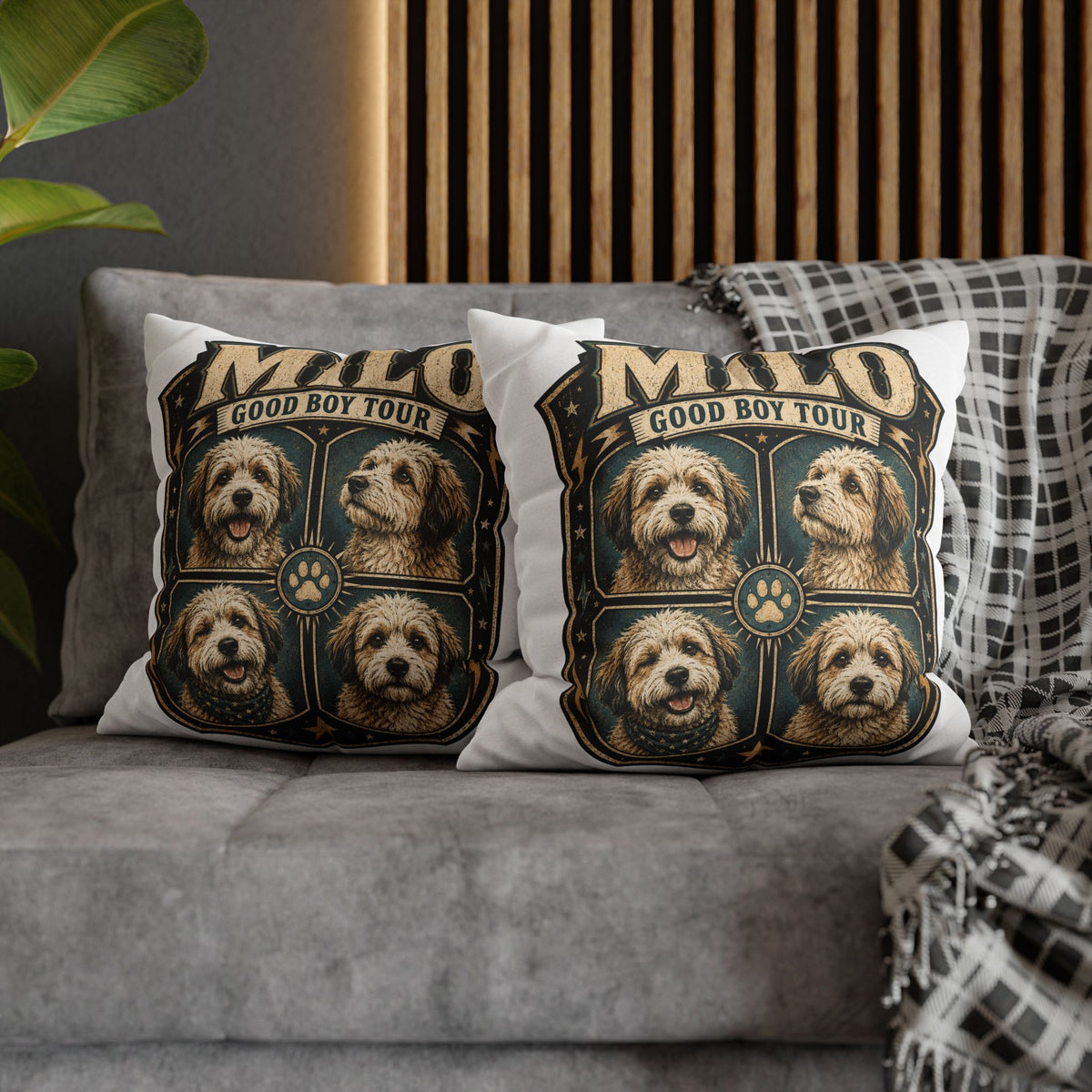 Milo "Good Boy Tour" Decorative Pillowcase Milo Bailey Dog Dad Mom