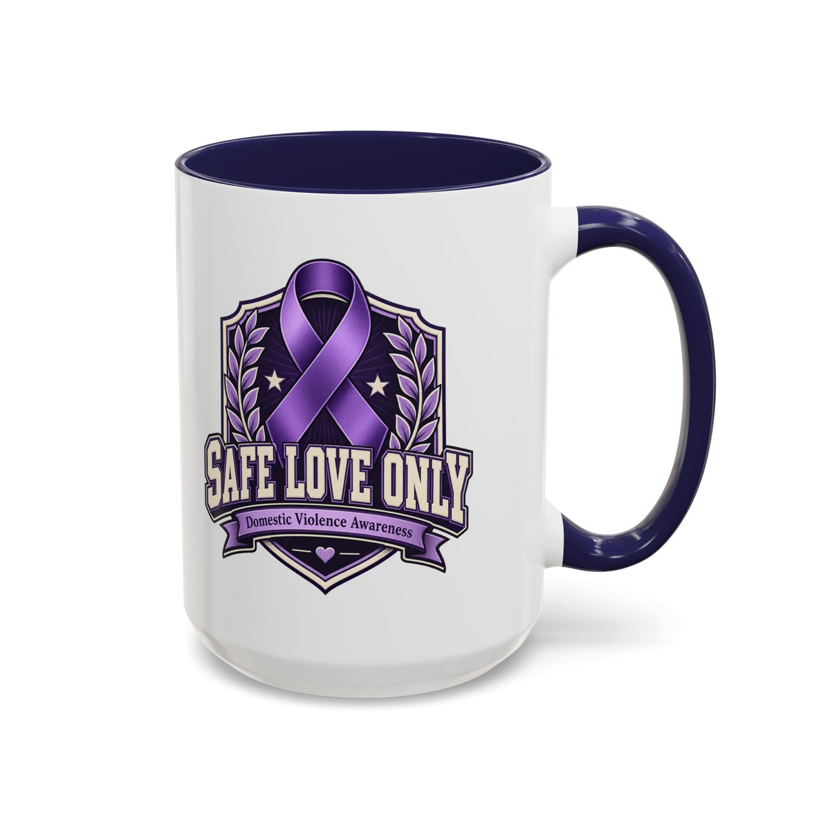 Coffee Mug — "Safe Love Only" Domestic Violence Awareness (Purple Ribbon)