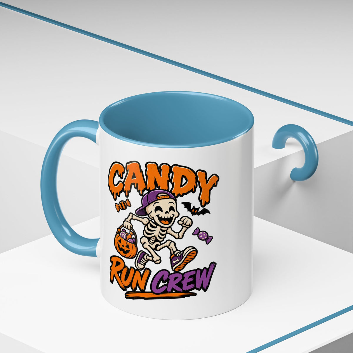 Candy Run Crew Coffee Mug — Halloween Skeleton Trick-or-Treat Accent Mug (11/15oz)