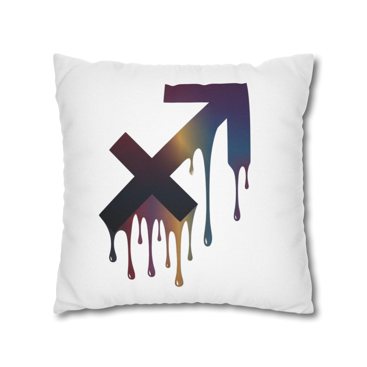 Sagittarius Dripping Arrow Logo Pillowcase — Modern Graphic Accent Pillow