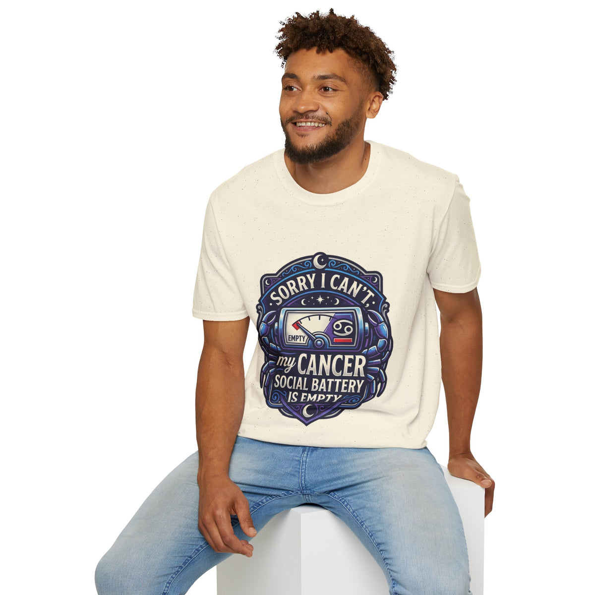 Cancer Support T-Shirt — "Sorry I Can't, My Cancer Social Battery Is Empty"
