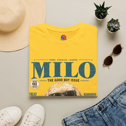 Milo 'The Good Boy Issue' T-Shirt — Cute Dog Magazine Cover Tee