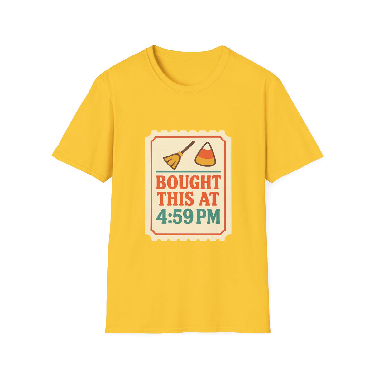 T-Shirt — "Bought This At 4:59 PM" Retro Grocery Sticker Design - Trending Now - October 2026