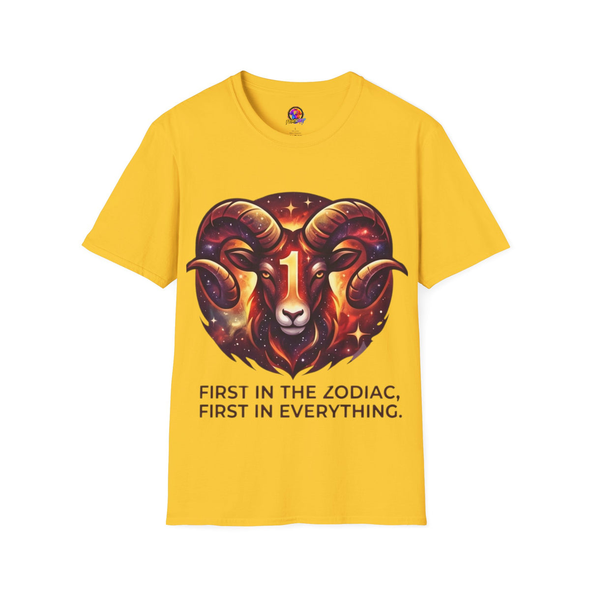 Aries Zodiac Ram Graphic T-Shirt — 'First in the Zodiac' Astrology Tee