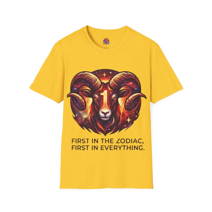 Aries Zodiac Ram Graphic T-Shirt — 'First in the Zodiac' Astrology Tee