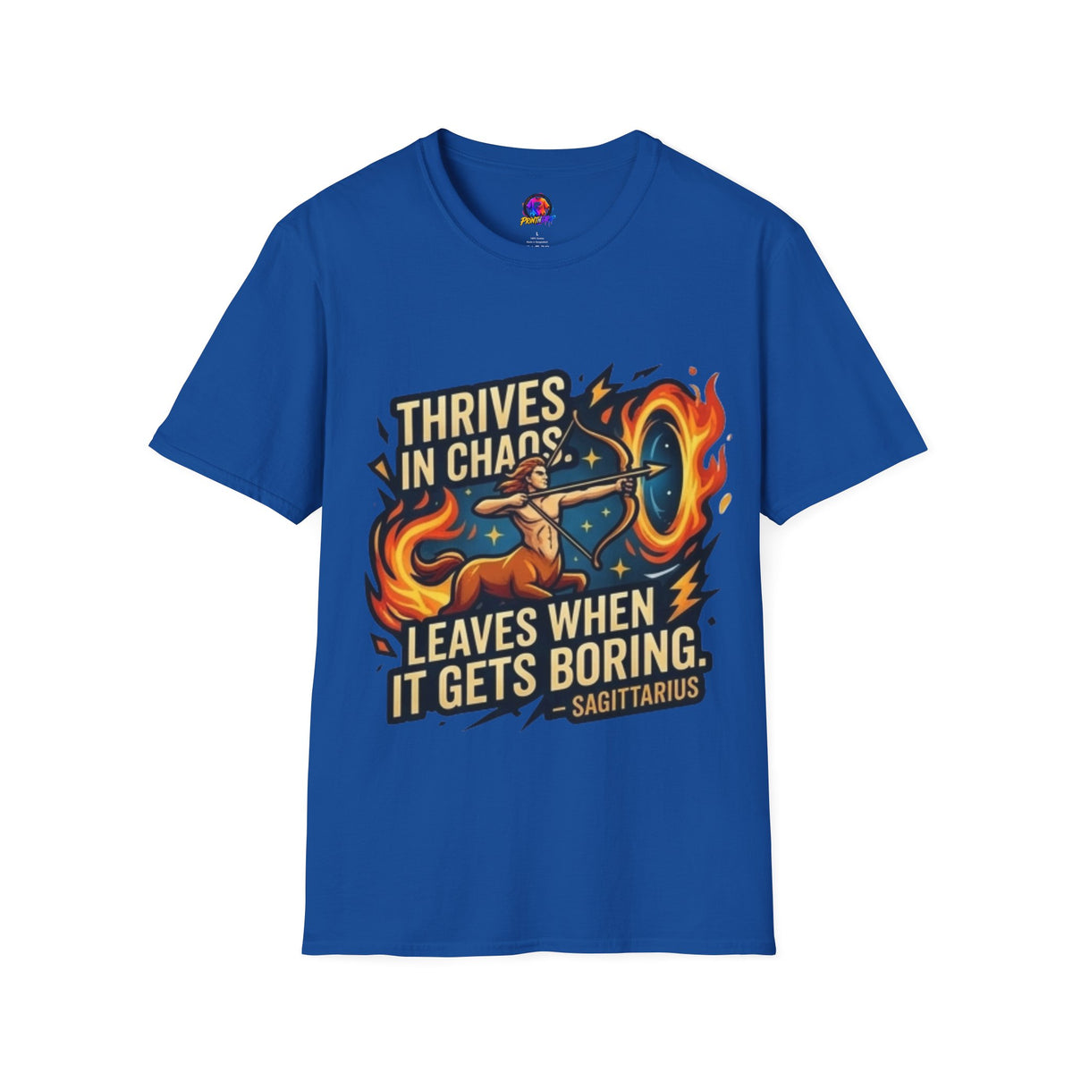 Sagittarius Archer T‑Shirt — "Thrives in Chaos" Zodiac Fire Sign Tee