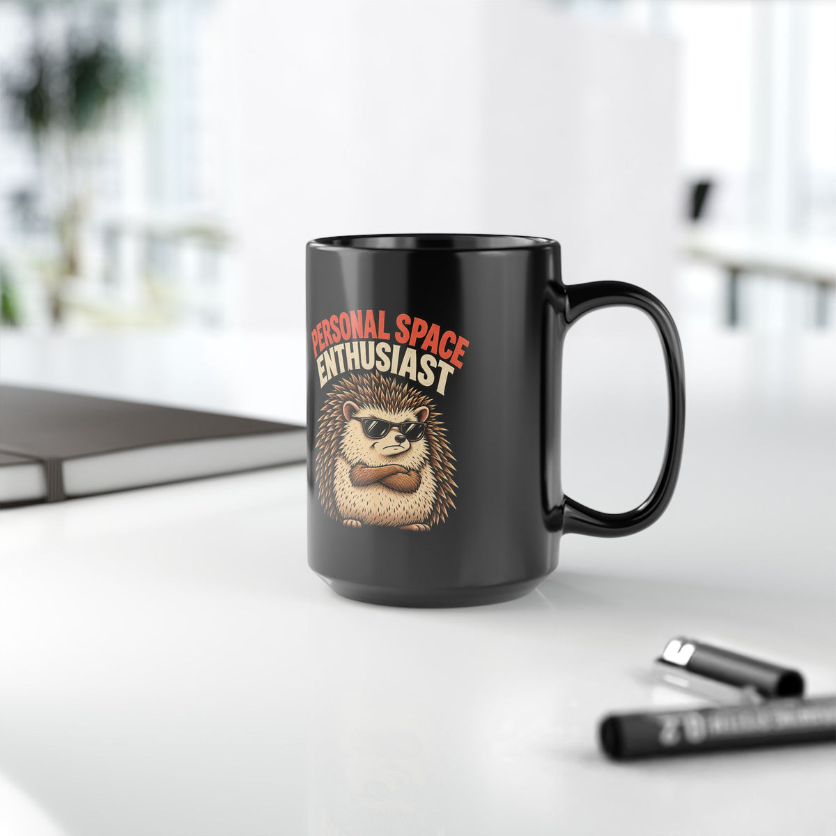 Funny Personal Space Enthusiast Coffee Mug — Black Ceramic 11oz/15oz