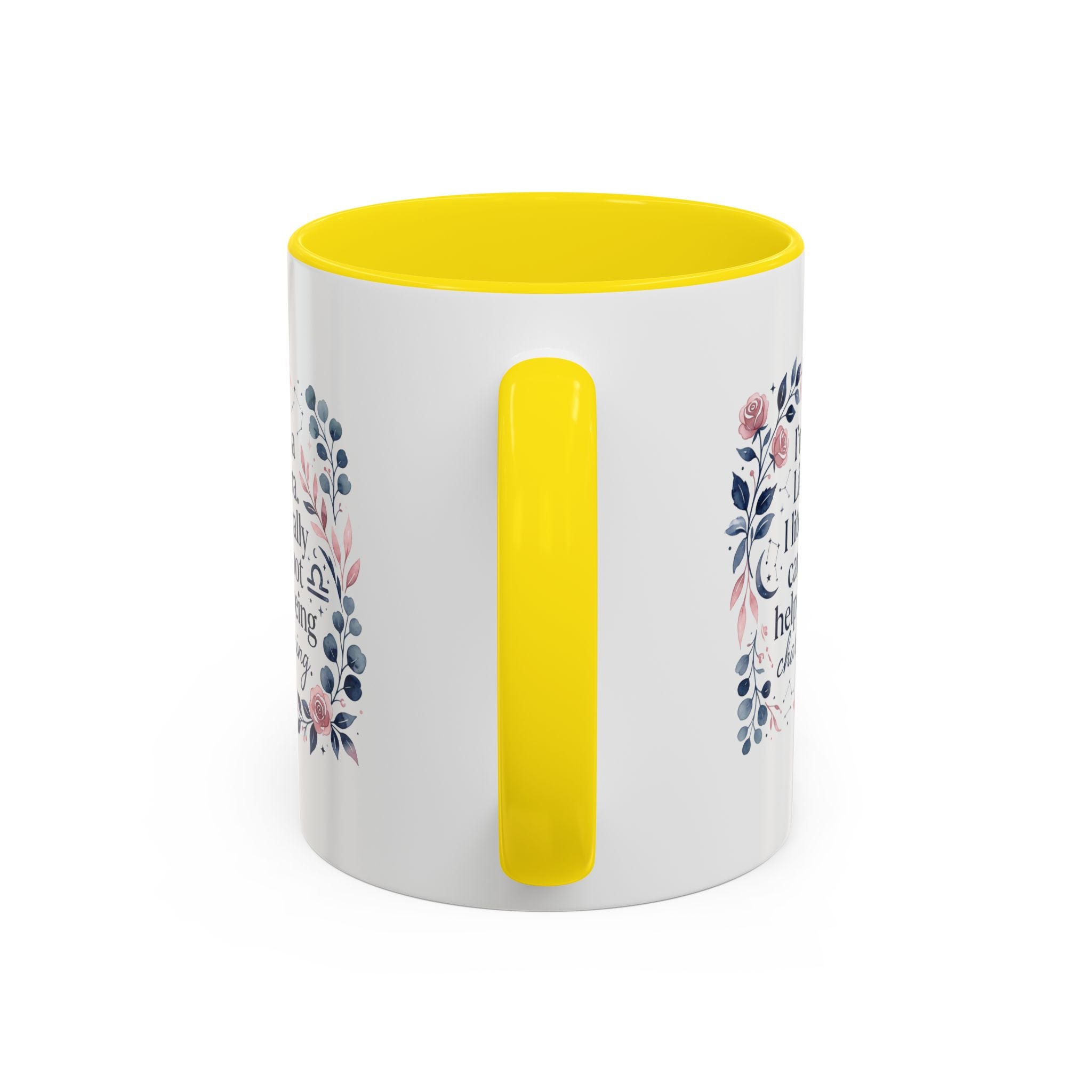 Libra Coffee Mug — "I’m a Libra. I literally cannot help being charming." Floral Accent Tea Mug