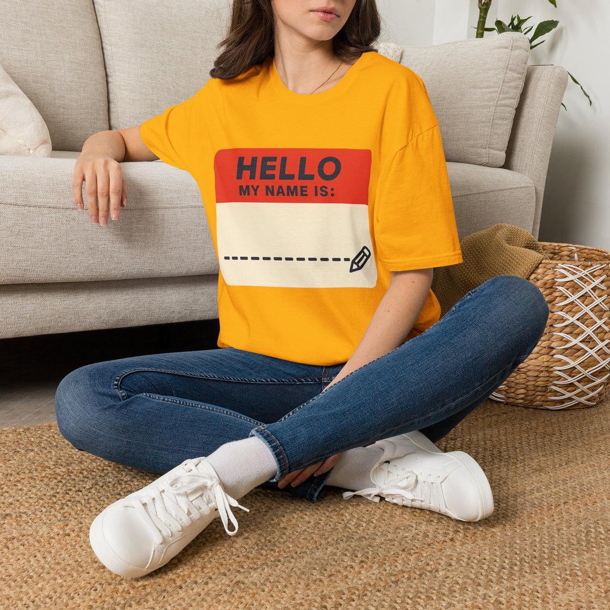 Hello My Name Is Name Tag T-Shirt — Funny Novelty Graphic Tee - Trending Now - August 2026