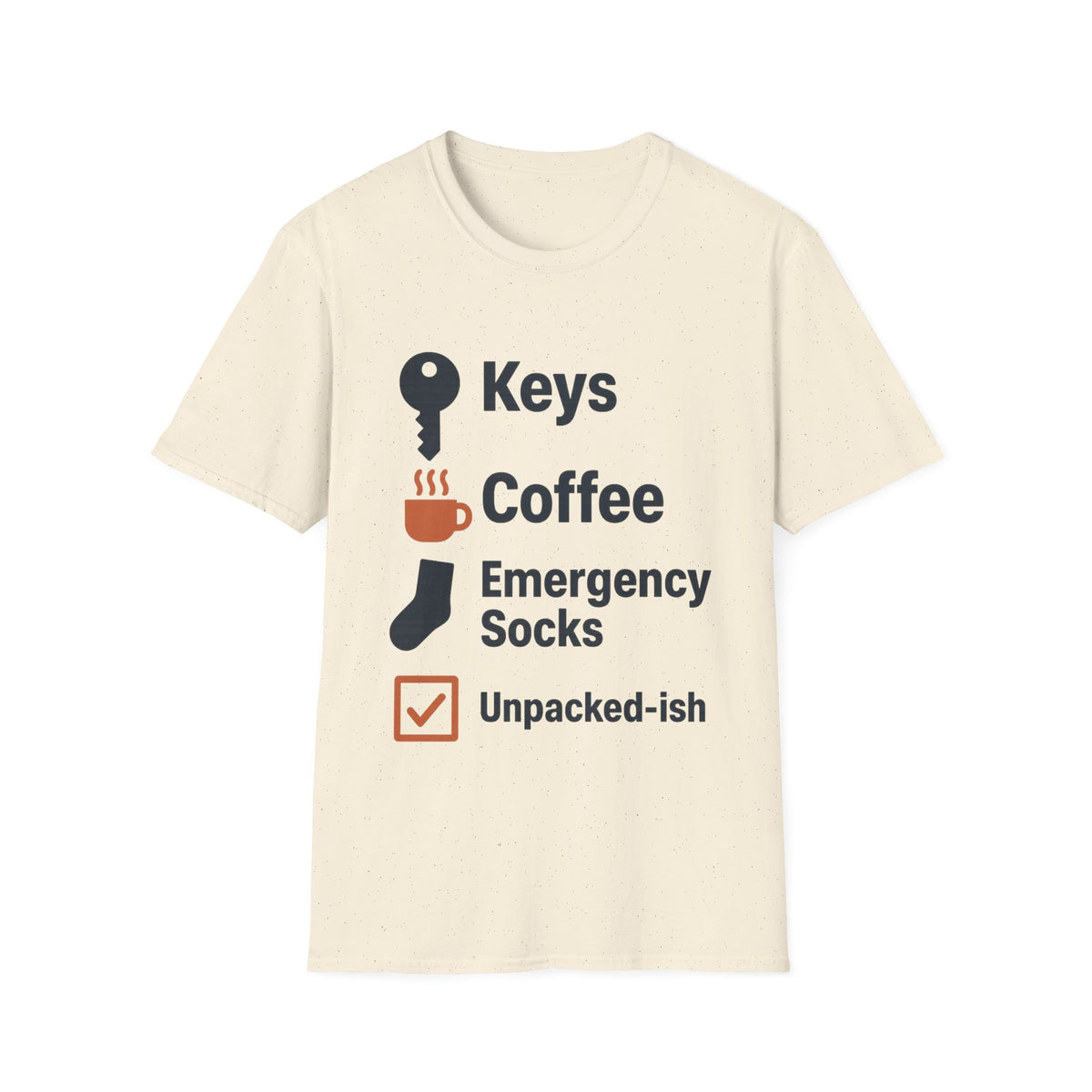 Keys, Coffee, Phone, Wallet Checklist T-Shirt — Minimal Daily Essentials Graphic Tee - Trending Now - August 2026
