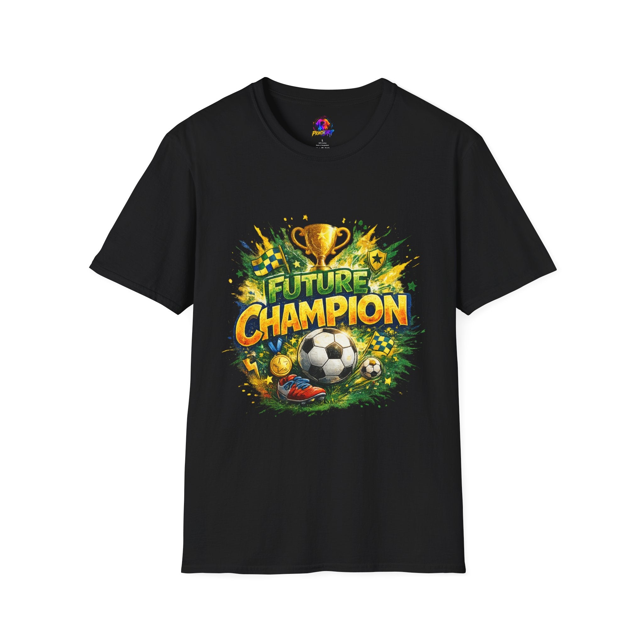 Kids Future Champion Soccer T-Shirt — Kids’ Sports Trophy Graphic Tee