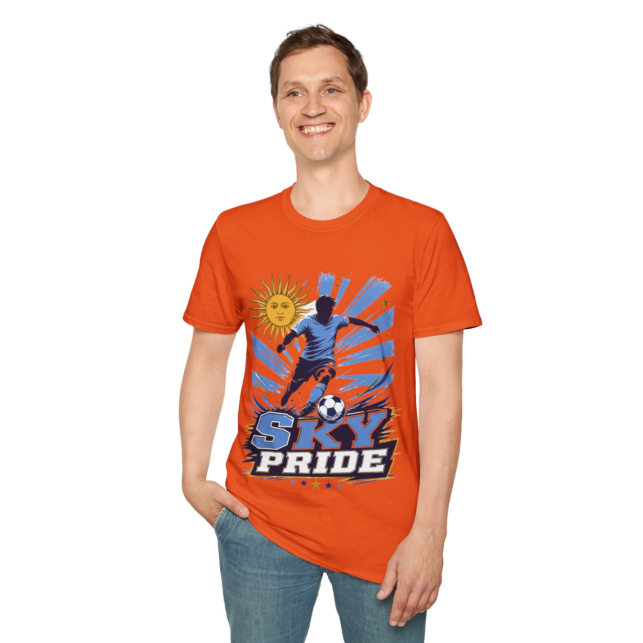 Uruguay Soccer Sky Pride T-Shirt — Argentina Sun Football Graphic Tee