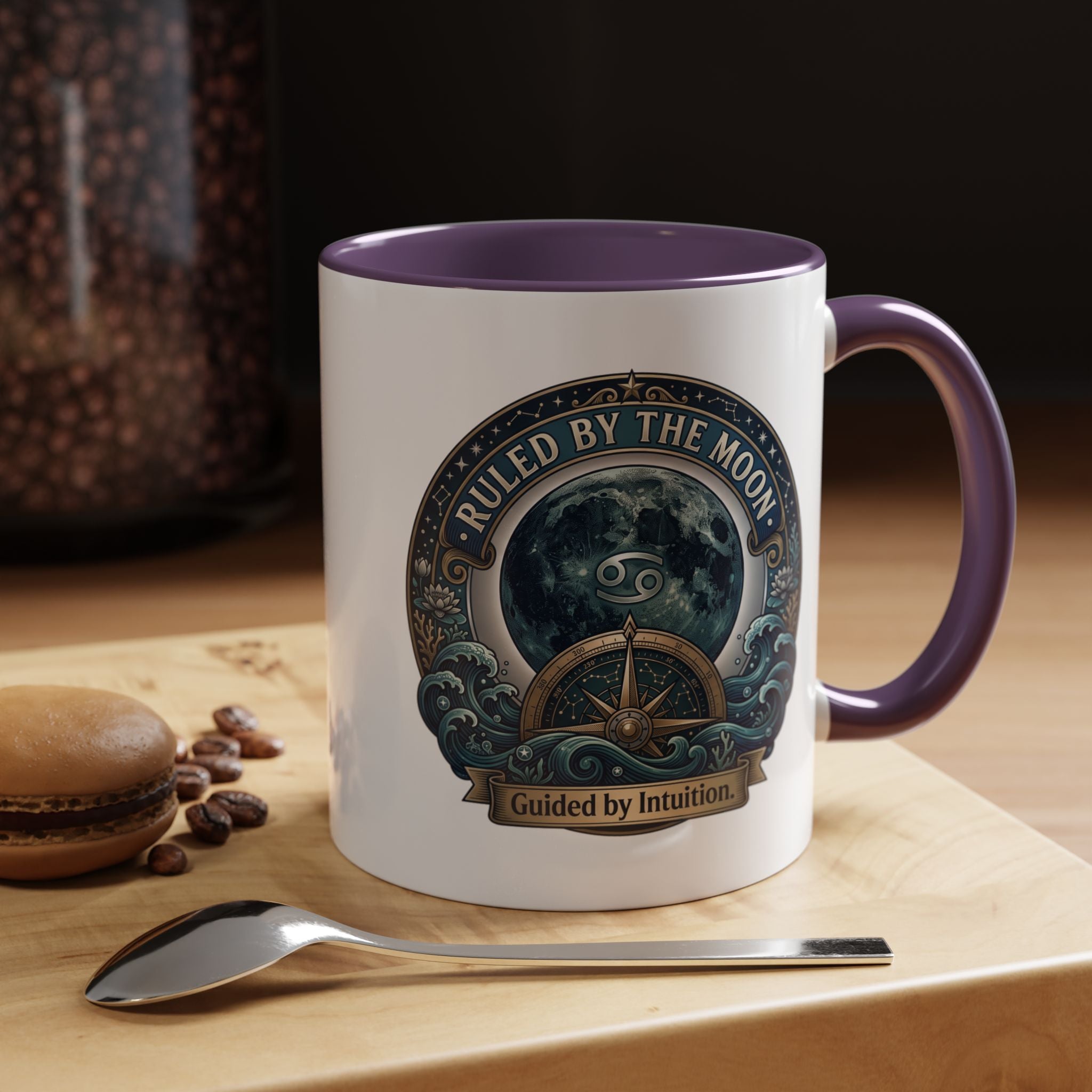 Ruled by the Moon Accent Coffee Mug — Zodiac Cancer Astrology 11/15oz