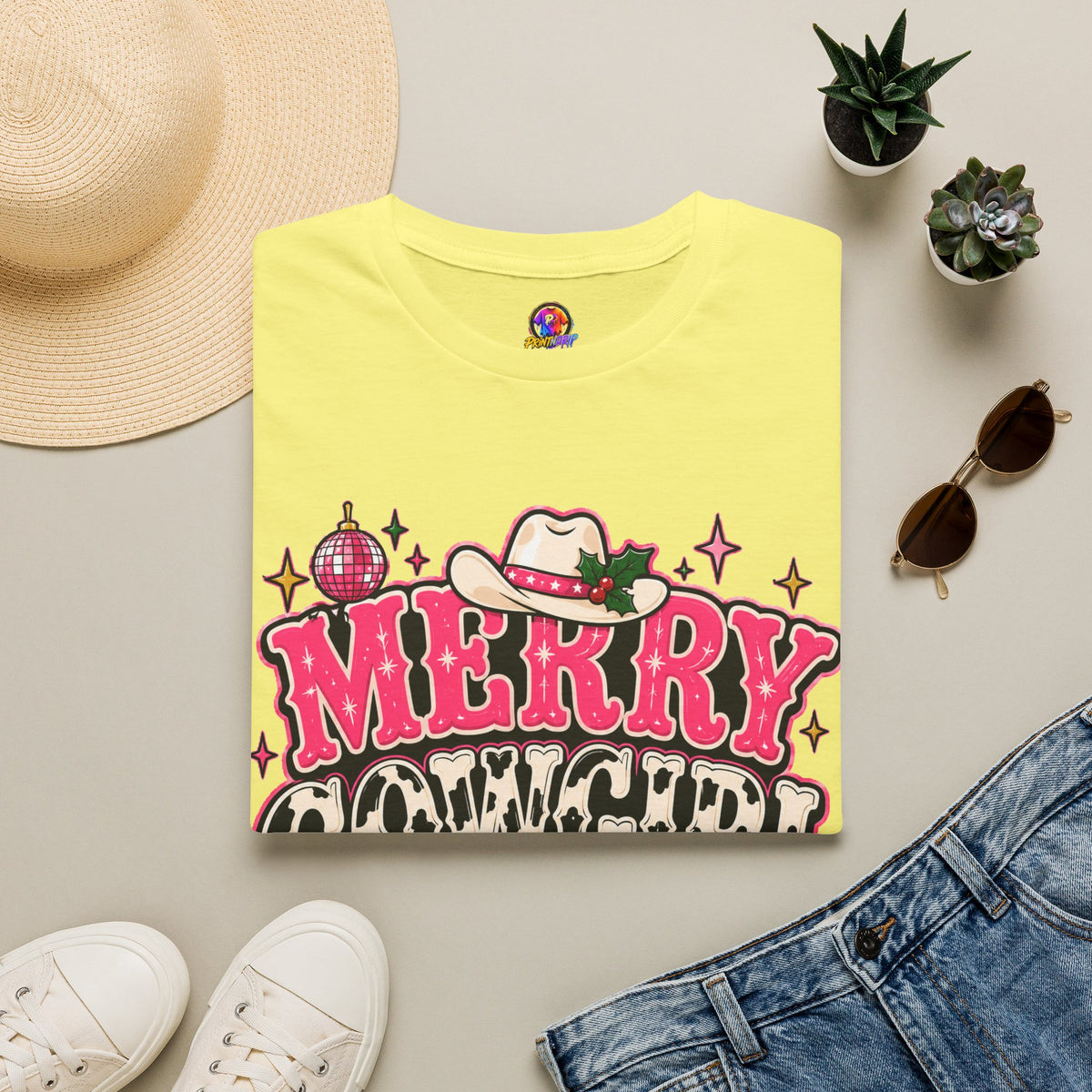 Merry Cowgirl Christmas T-Shirt