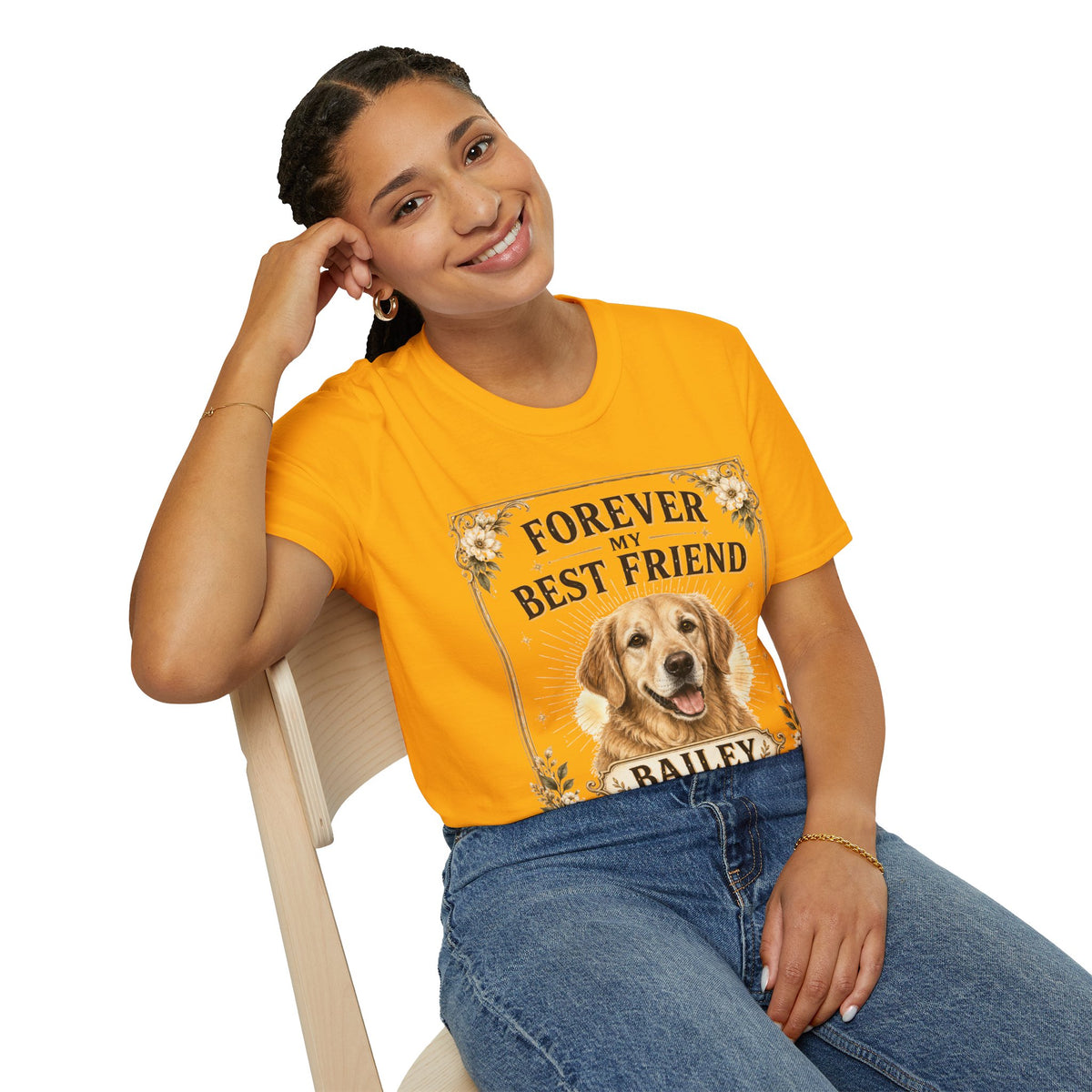 Forever My Best Friend Dog T-Shirt — Personalized Golden Retriever Tribute