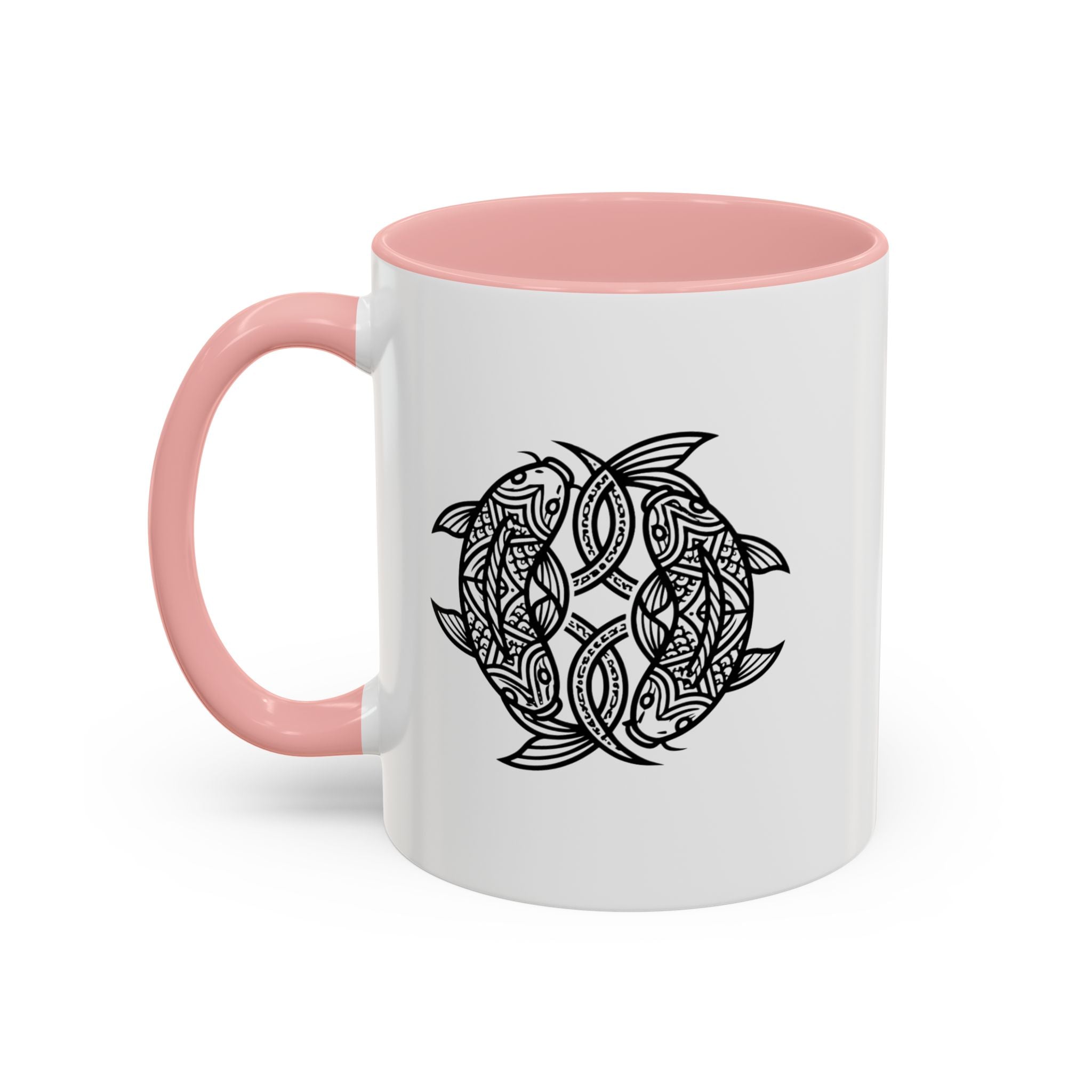 Celtic Knot Dolphin Coffee Mug — Black Accent Ceramic Mug