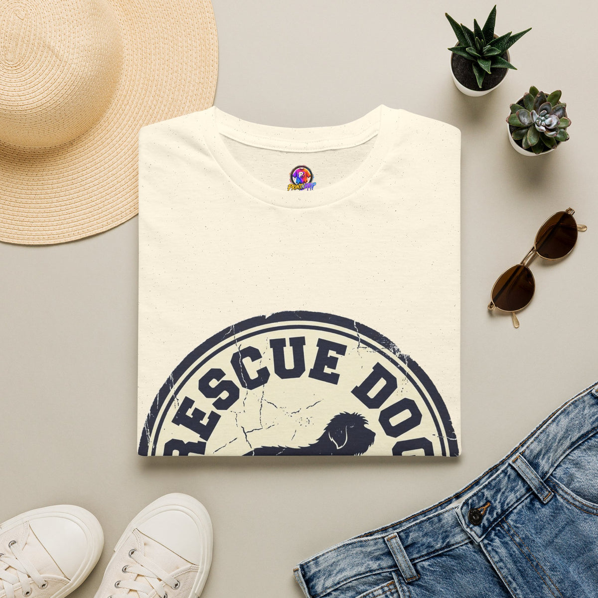 Rescue Dog Dad T-Shirt – Vintage Shelter Pup Support Tee