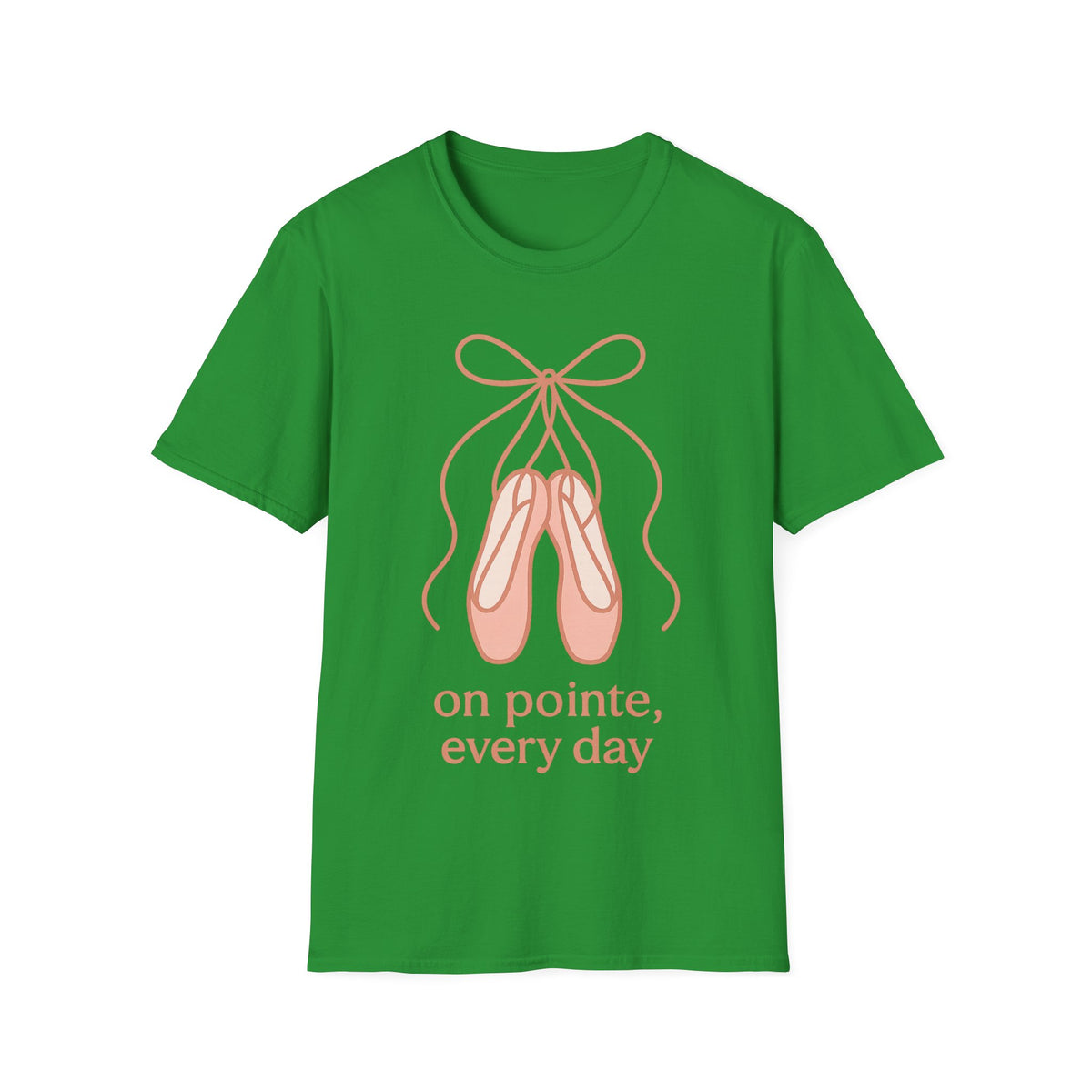 "On Pointe Every Day" Ballet Pointe Shoes Tee - Cute Coquette Balletcore Aesthetic White T-Shirt - Trending Now - September 2026