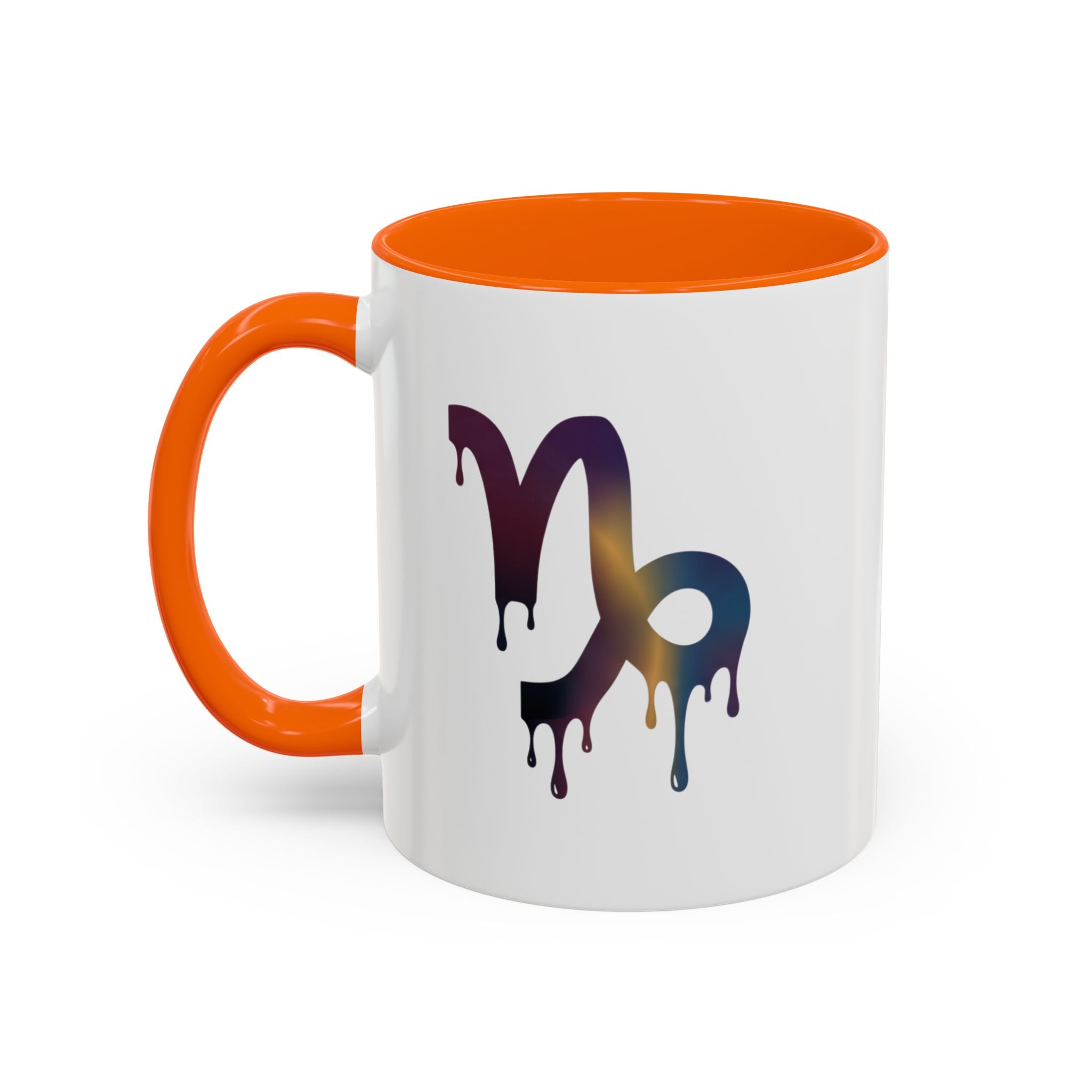 Capricorn Drip Accent Coffee Mug — Zodiac Symbol Gradient