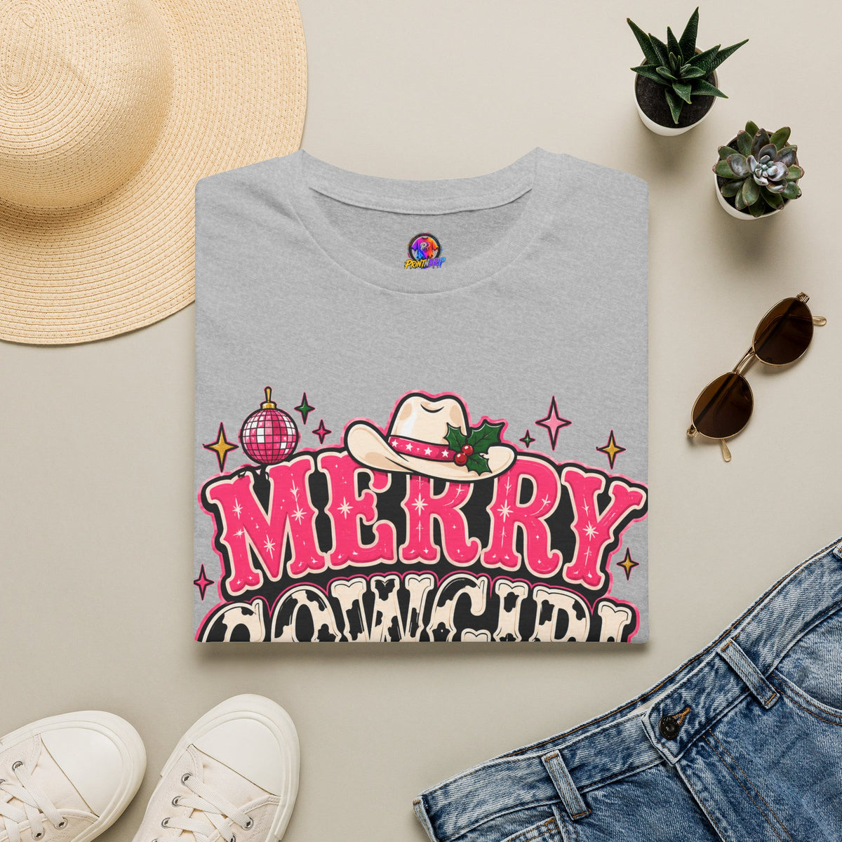 Merry Cowgirl Christmas T-Shirt