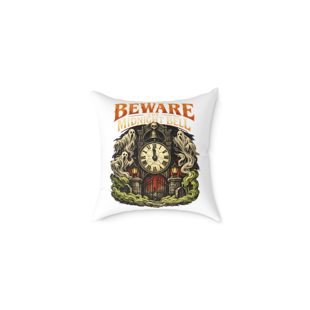 Halloween Beware Of Midnight Square Poly Canvas Pillow