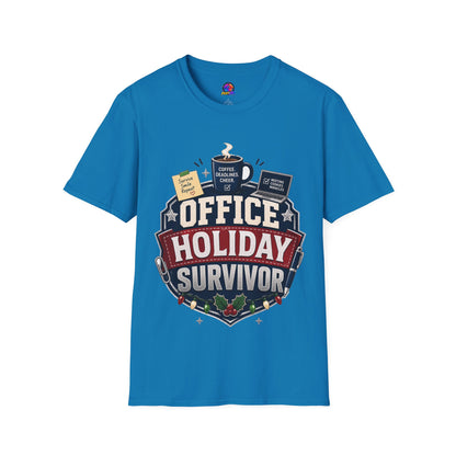 Office Holiday Survivor T-Shirt — Coffee, Deadlines & Cheer Work Shirt