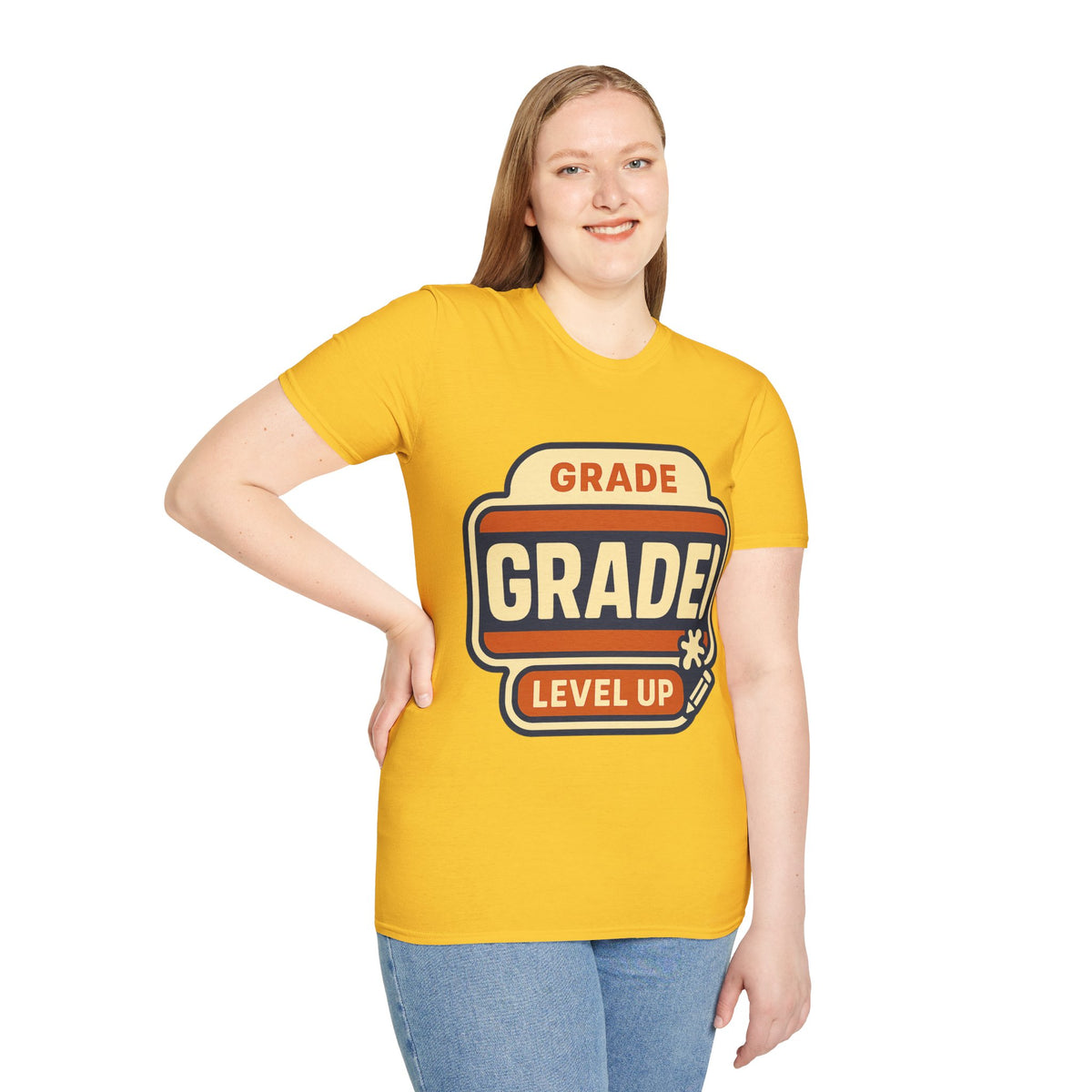 Grade Up Retro Badge T‑Shirt — "GRADE! LEVEL UP" Gamer Teacher Gift - Trending Now - August 2026