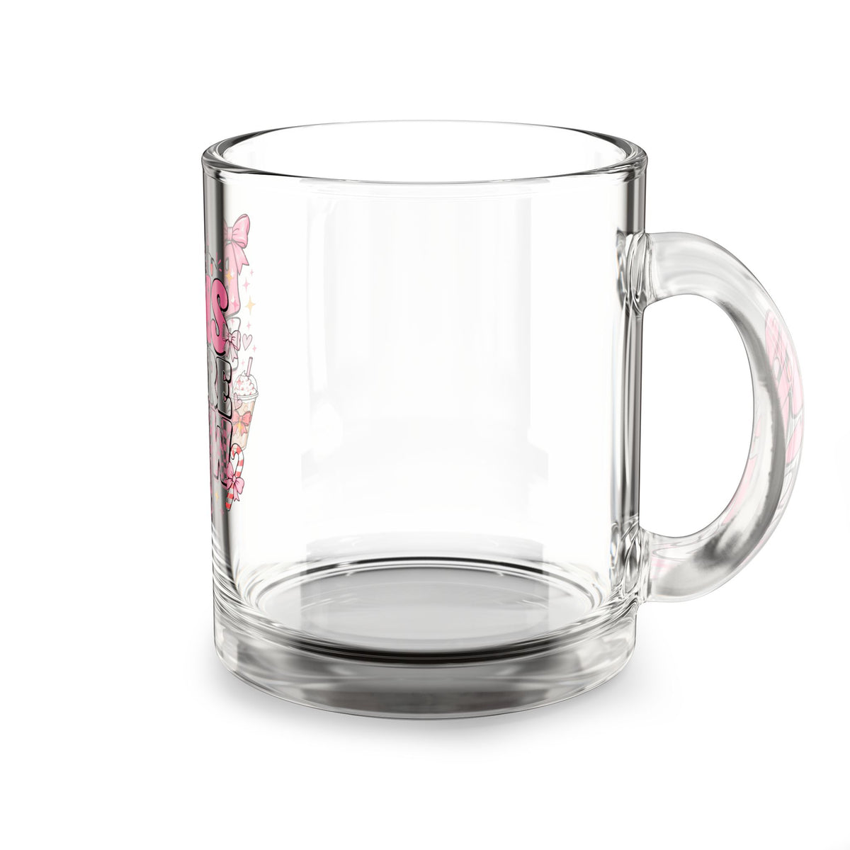 Modern Day Christmas Glass Mug  10oz