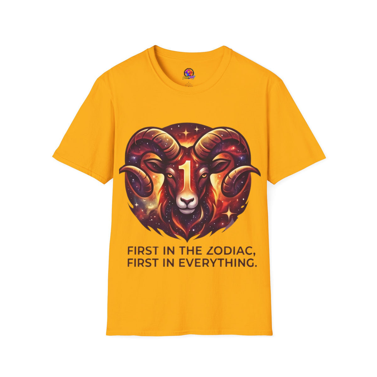Aries Zodiac Ram Graphic T-Shirt — 'First in the Zodiac' Astrology Tee