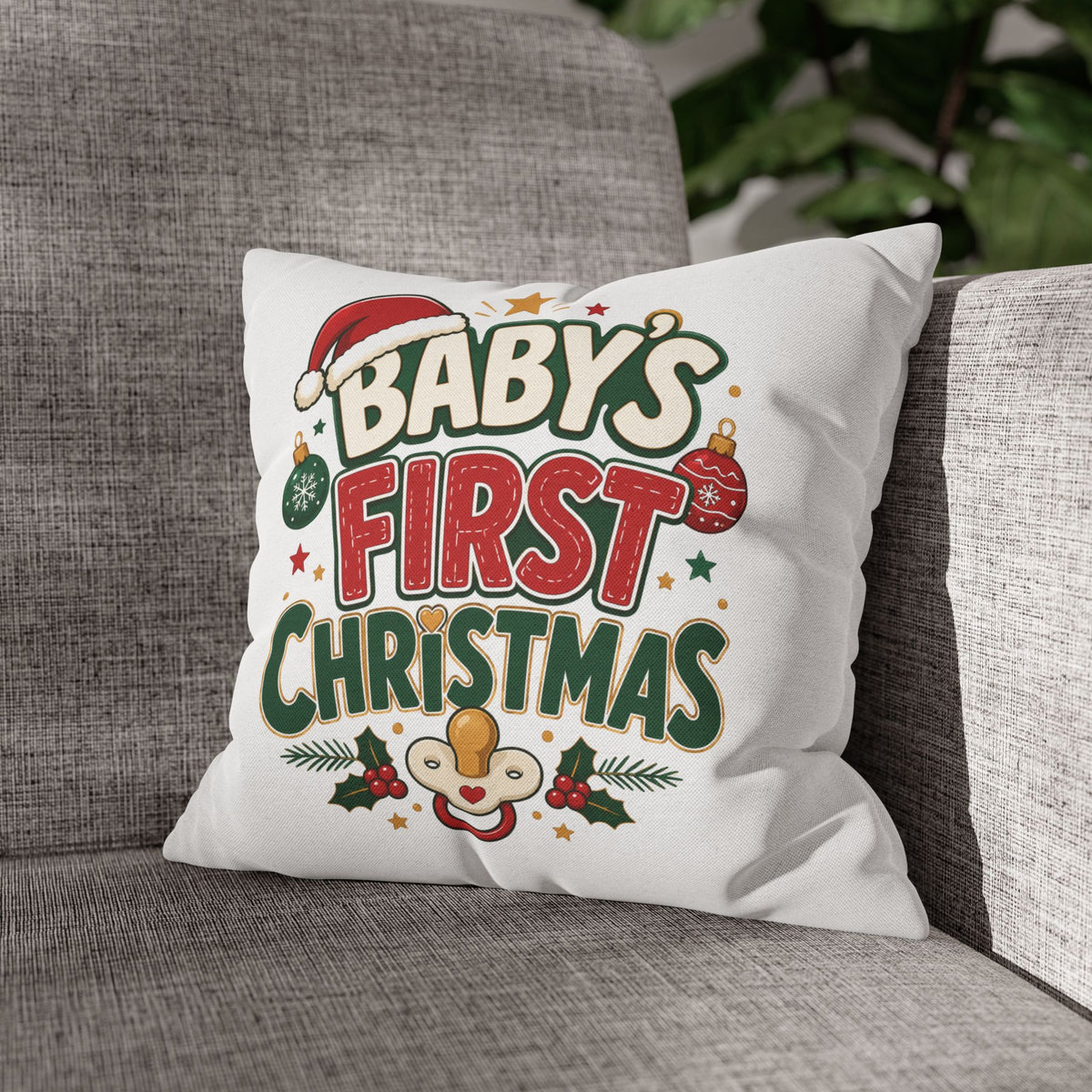 Baby's First Christmas Pillowcase — Festive Holiday Nursery Decor