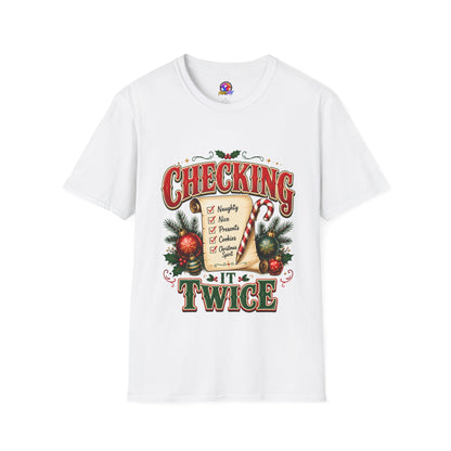 Checking It Twice Christmas T-Shirt — Naughty or Nice Holiday Tee