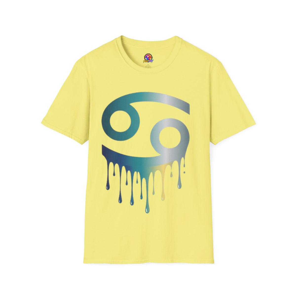 Cancer Zodiac T‑Shirt — Dripping Gradient Astrology Tee (Cancer Symbol)
