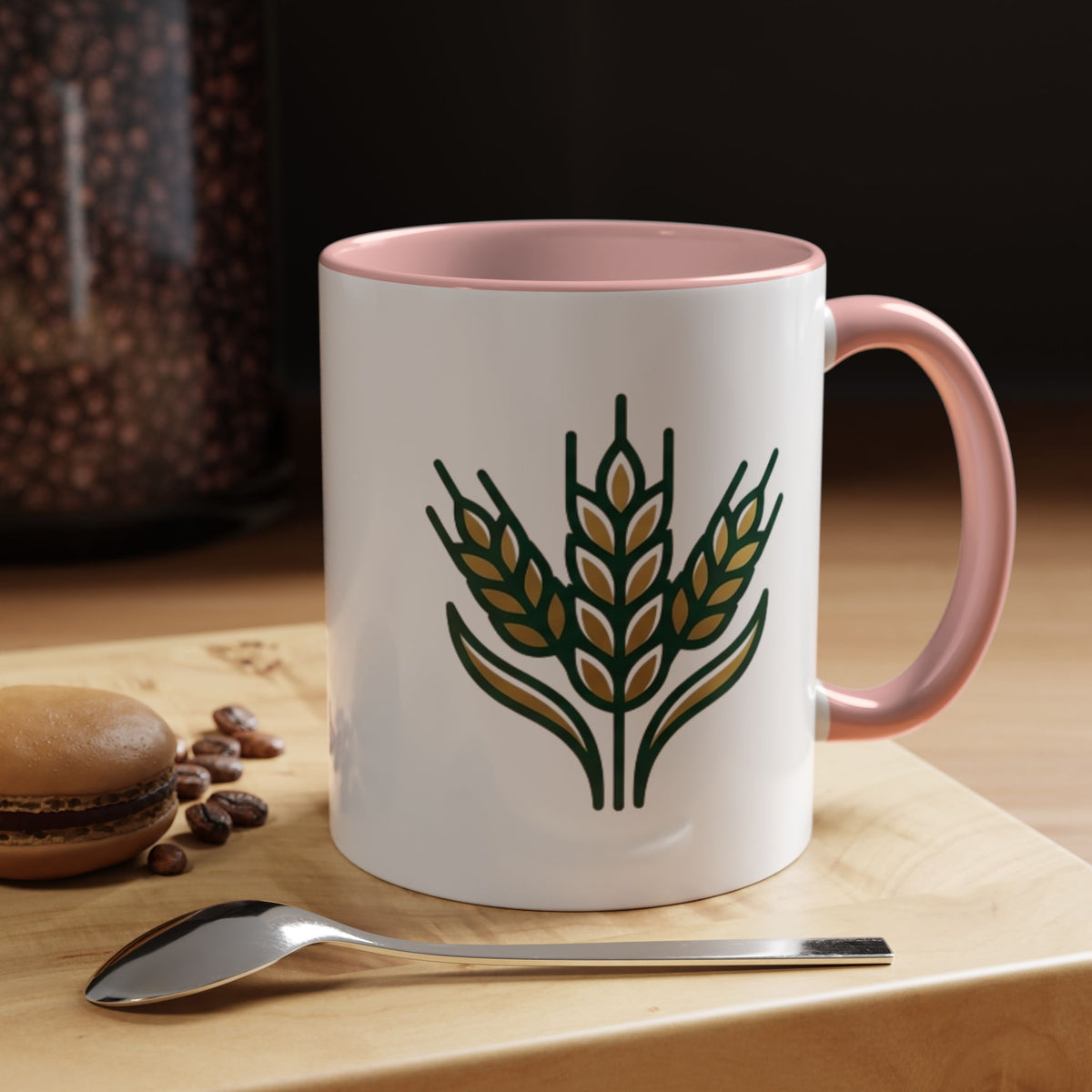 Virgo Zodiac Wheat Ear Accent Coffee Mug – Rustic Farmhouse Tea Cup