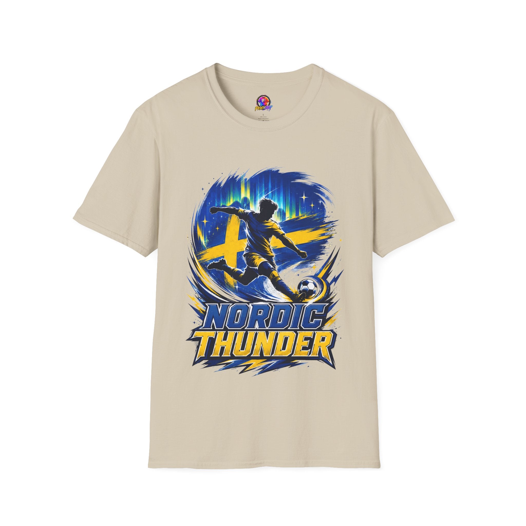Sweden Nordic Thunder Soccer T-Shirt — Sweden Football Fan Tee