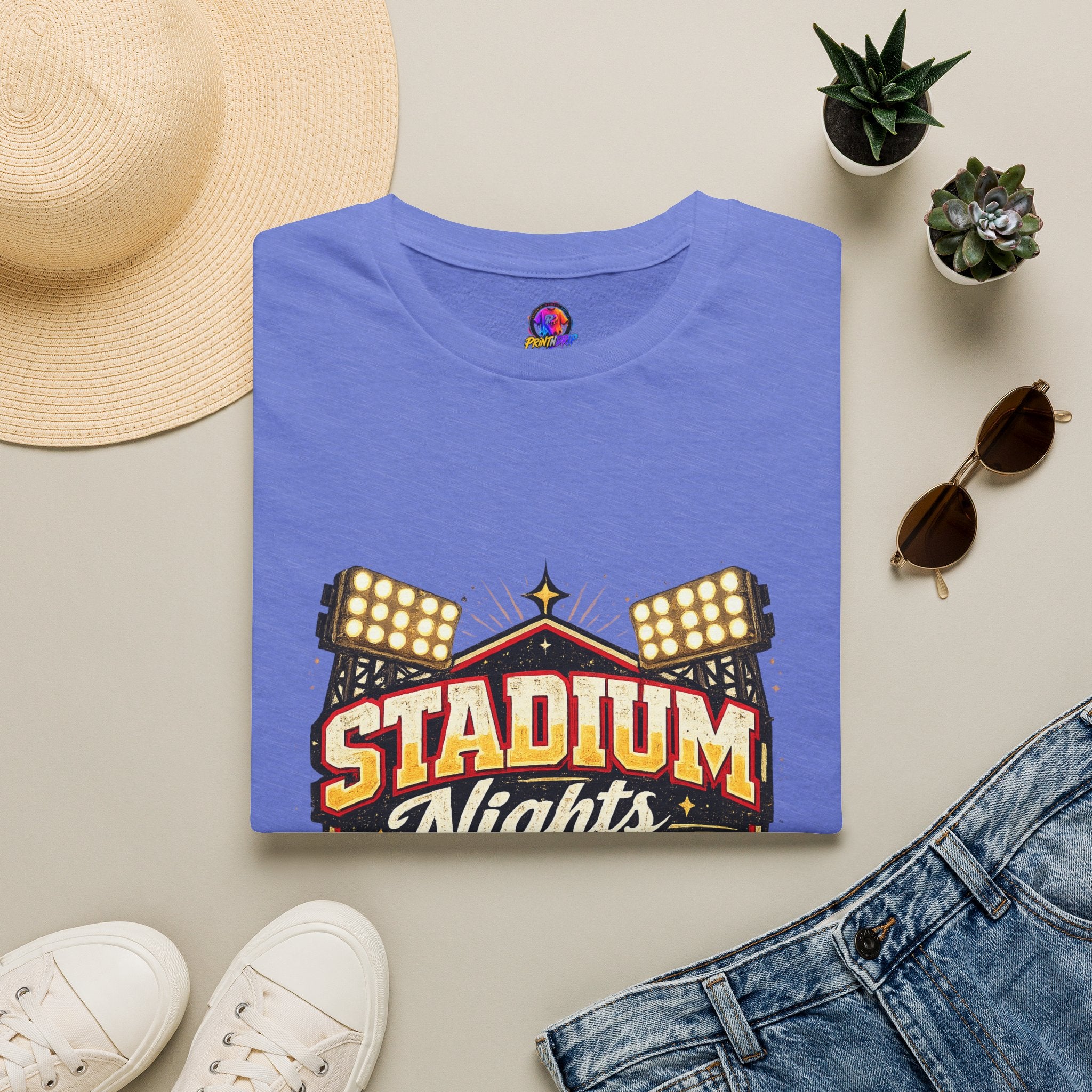 Stadium Nights T-Shirt — Vintage Sports Lights Graphic Tee