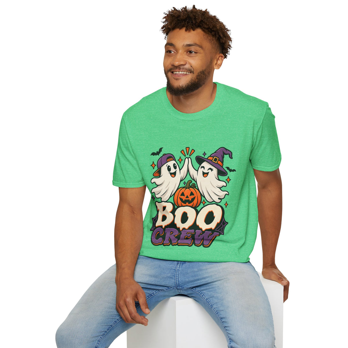 Boo Crew Halloween T-Shirt — Cute Ghosts & Pumpkin Graphic