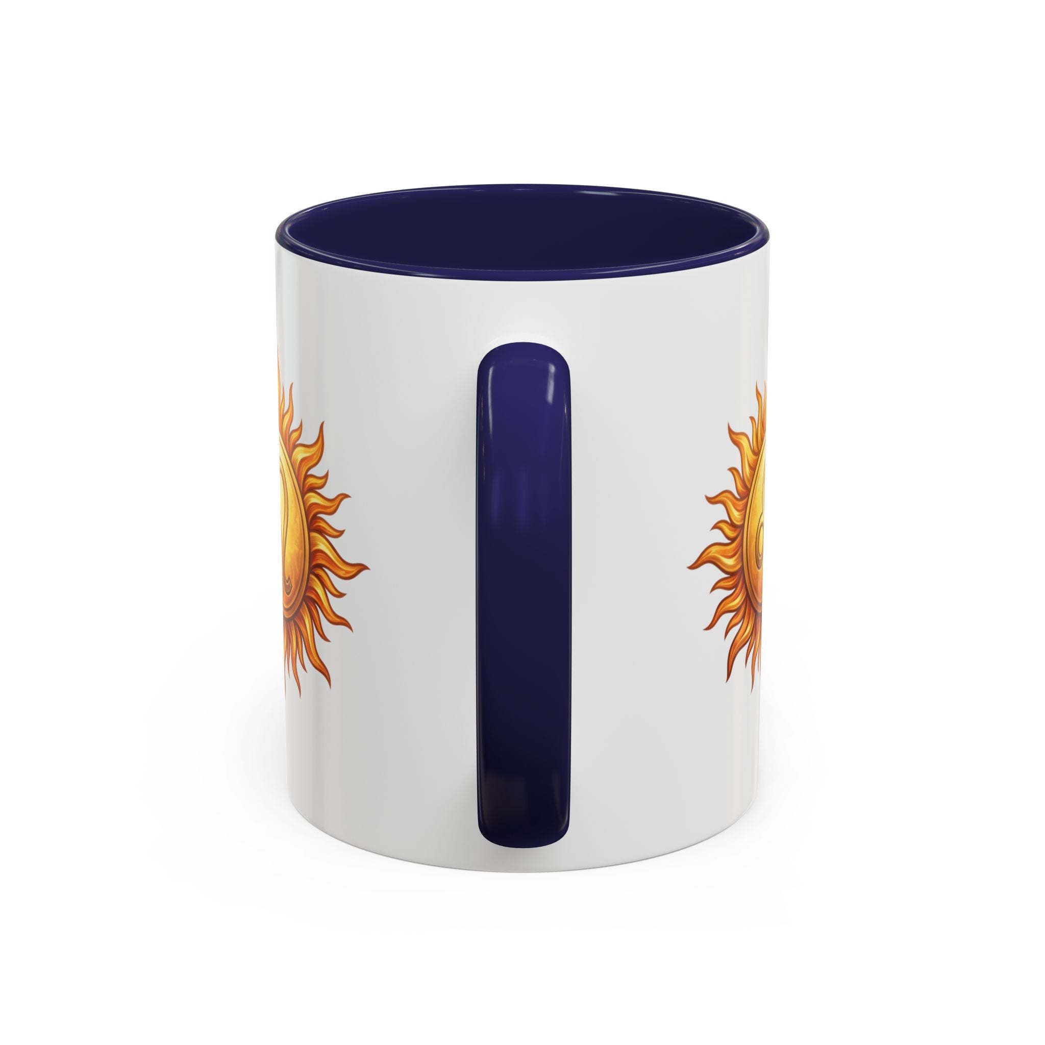 Leo Zodiac Sun Coffee Mug — Astrology Gift, Bold Sun & Leo Symbol Accent Mug