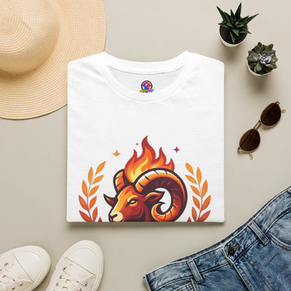 Aries Zodiac T-Shirt — "Born to Lead Not to Follow" Ram Graphic