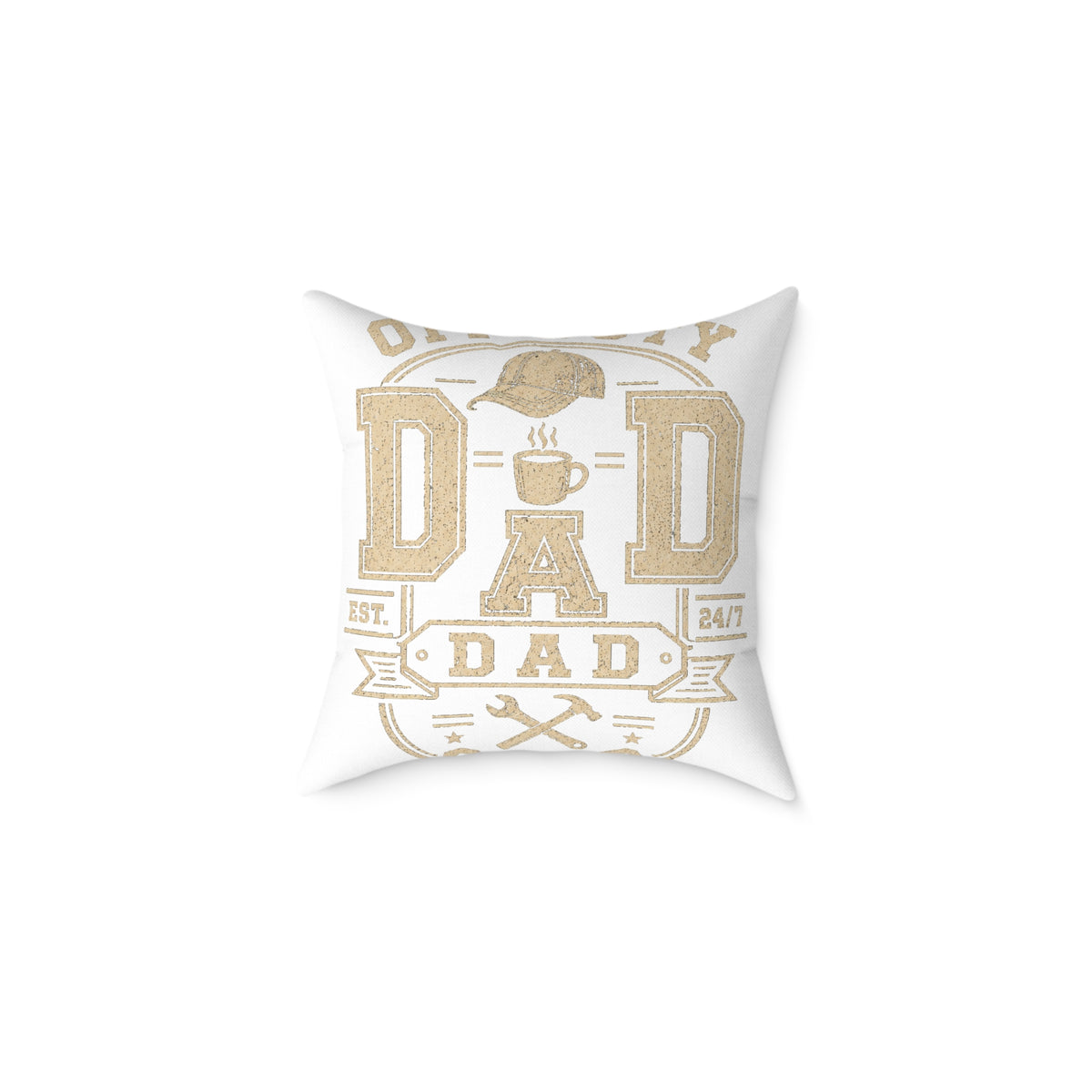 Dad Vintage Emblem Square Throw Pillow  Milo Bailey Dog Dad Mom— Father’s Day Decorative Accent