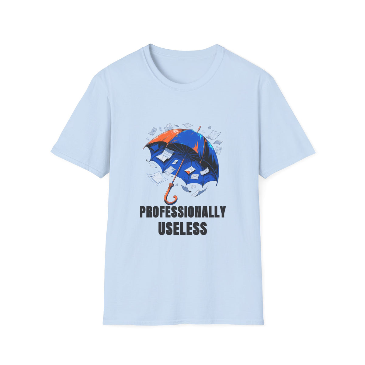 Professionally Useless T-Shirt — Illustrated Umbrella Graphic - Trending Now - August 2026