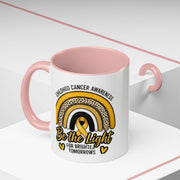 Childhood Cancer Awareness Accent Coffee Mug — "Be the Light" 11/15oz