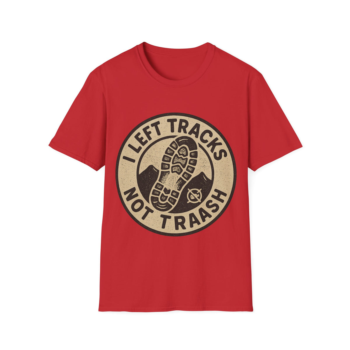 Left Tracks Not Trash Vintage Badge T-Shirt, Retro Leave No Trace Hiking Tee - Trending Now - September 2026