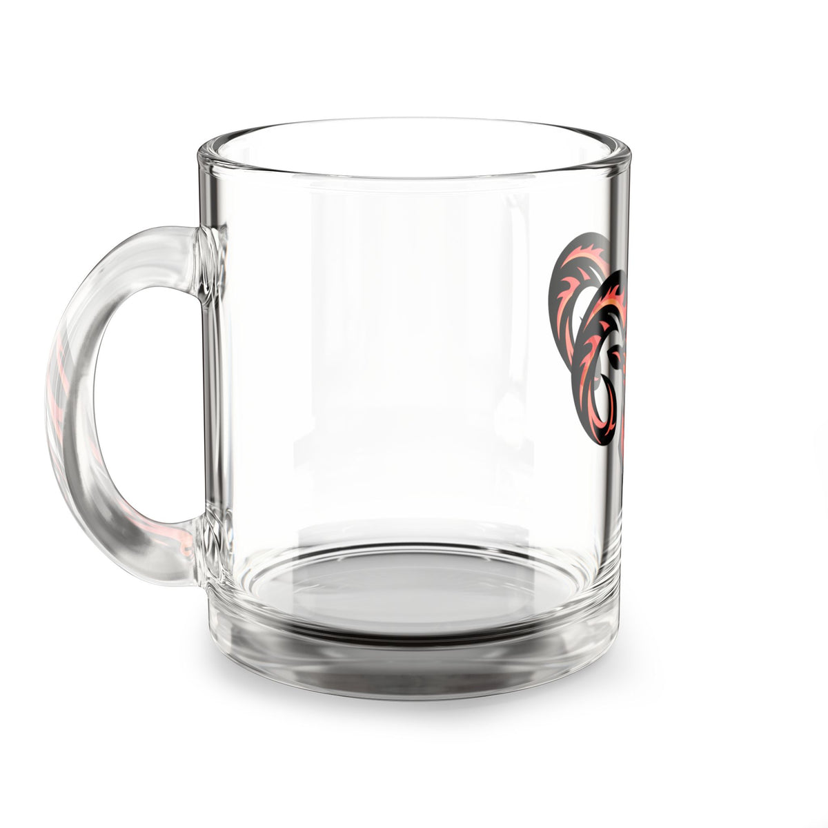 Aries Ram Head Glass Mug — Bold Tribal Aries Coffee Cup (10 oz)